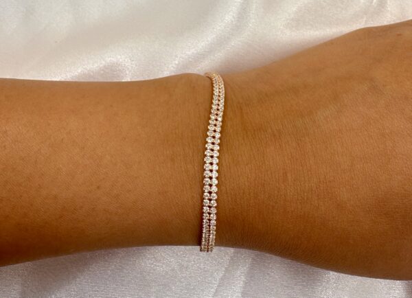 92.5 Sterling Double Row Tennis Bracelet - Image 2