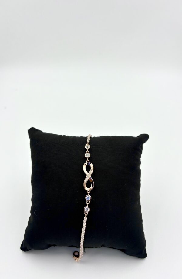 92.5 Sterling Silver Infinity Tennis Bracelet with CZ Accents