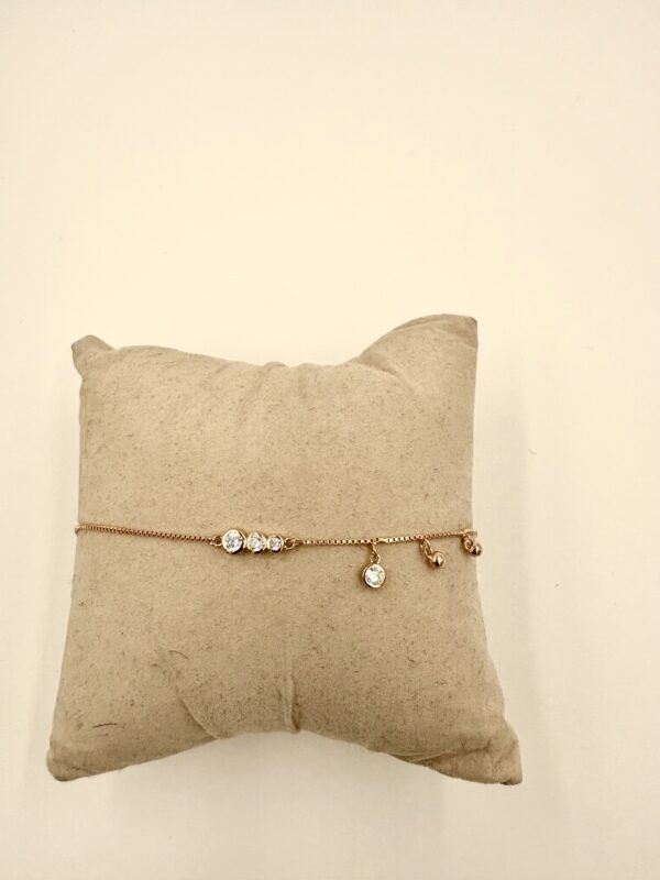92.5 Sterling Silver [Plated and Rose Gold-Plated Bracelet with CZ Accents]