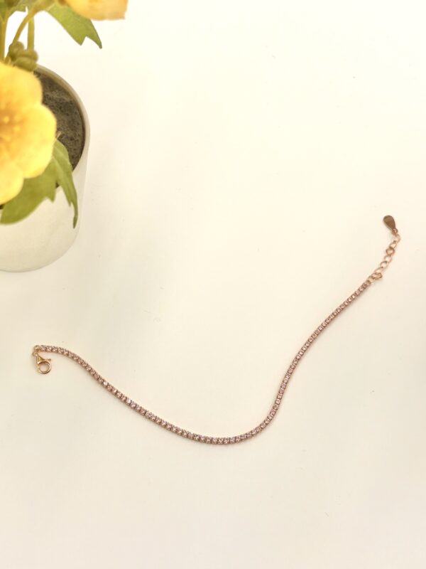 92.5 Sterling Silver Rose Gold-Plated Tennis Bracelet with CZ Stones