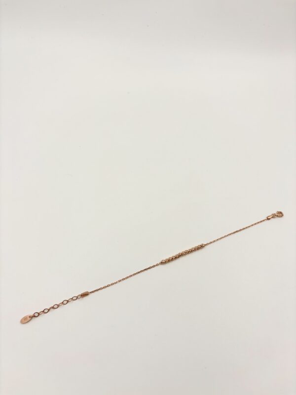 92.5 Sterling Silver Two-Tone Beaded Bracelet with CZ Accents - Image 3