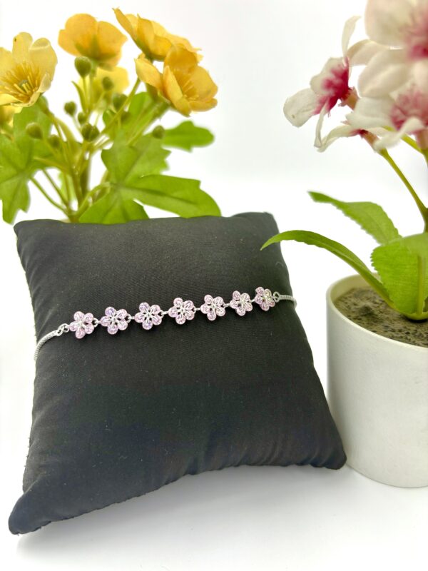 92.5 Sterling Silver Cherry Blossom Bracelet - Image 2