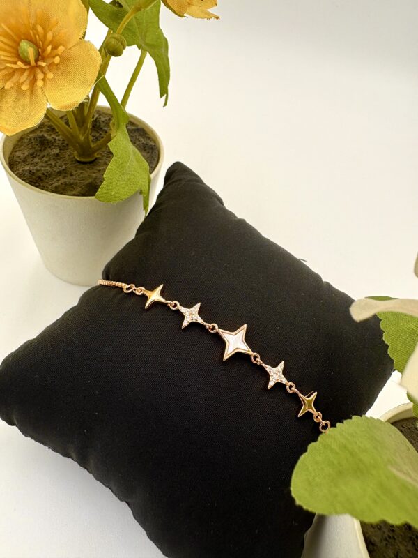 92.5 Sterling RoseGold Starry Charm Bracelet