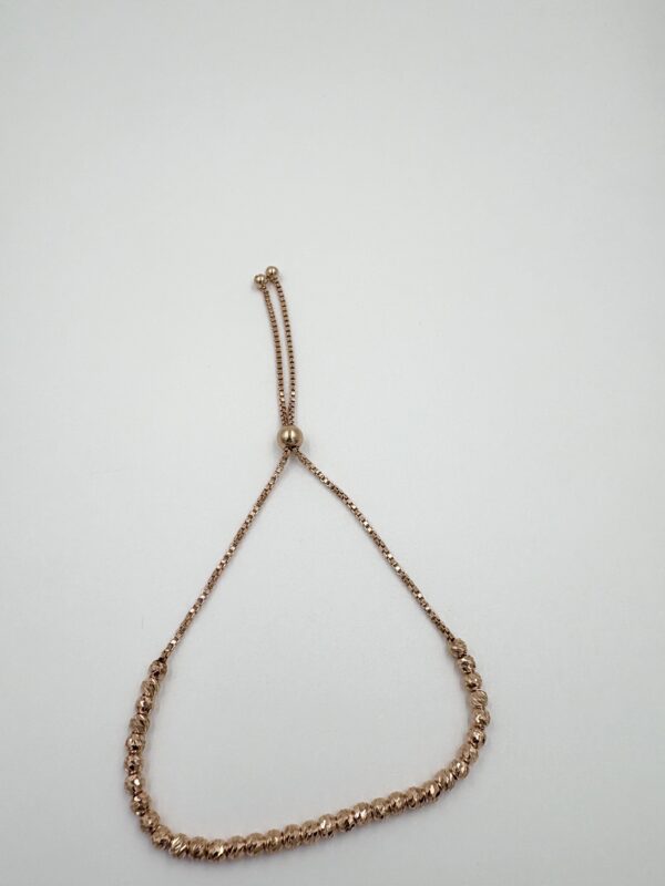 92.5 Sterling Silver Faceted Bead Bracelet - Image 2