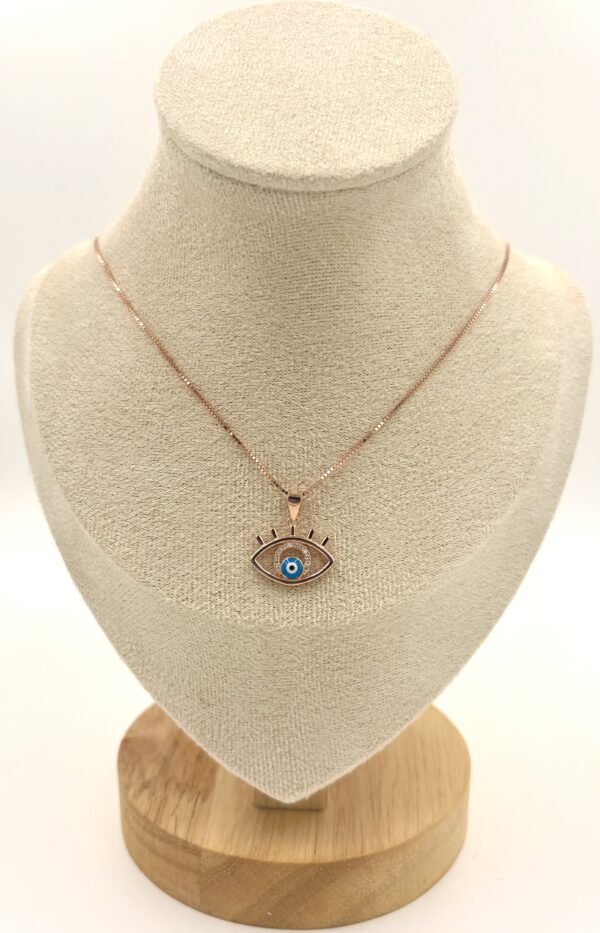 92.5 Sterling Silver Evil Eye Pendant Necklace
