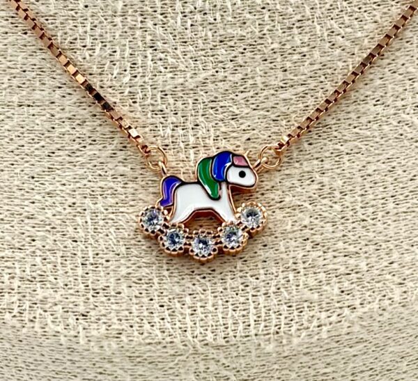 92.5 Sterling Silver Unicorn Necklace - Image 3