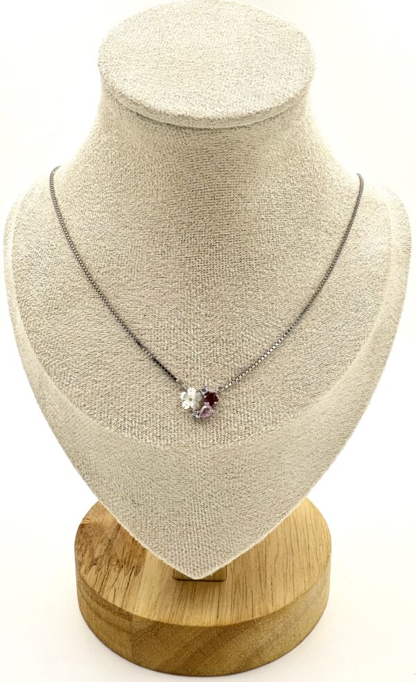 92.5 Sterling Silver Blooming Floral Necklace