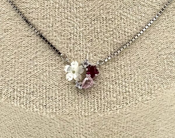92.5 Sterling Silver Blooming Floral Necklace - Image 2