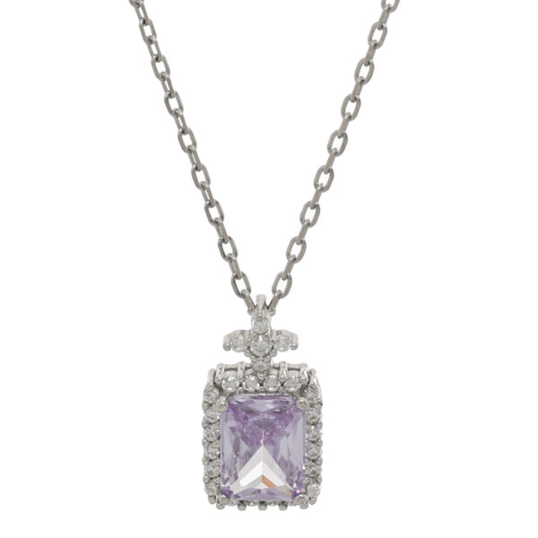 92.5 Sterling Silver Amethyst Radiance Pendant Necklace