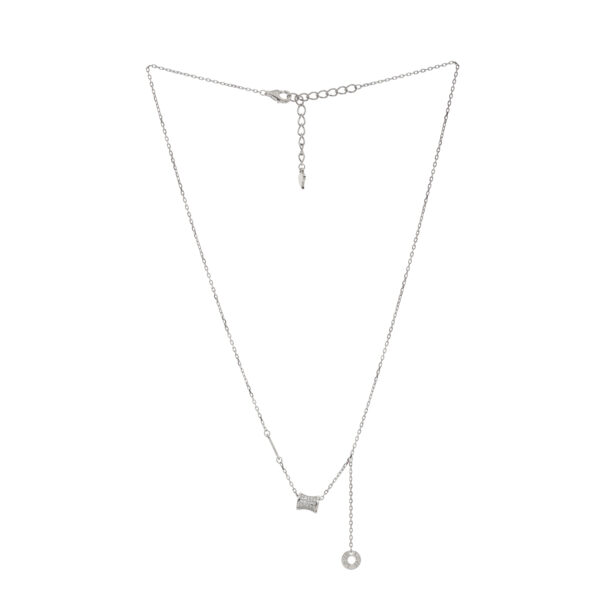 92.5 Sterling Silver Asymmetric Charm Pendant Necklace - Image 2