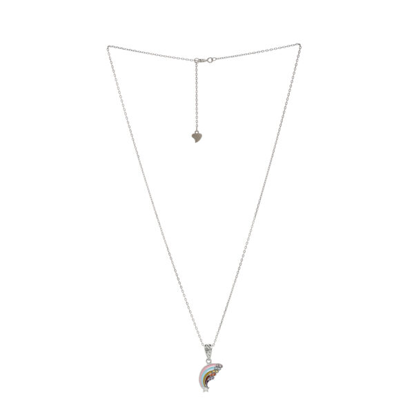 92.5 Sterling Silver Celestial Rainbow Pendant Necklace - Image 2
