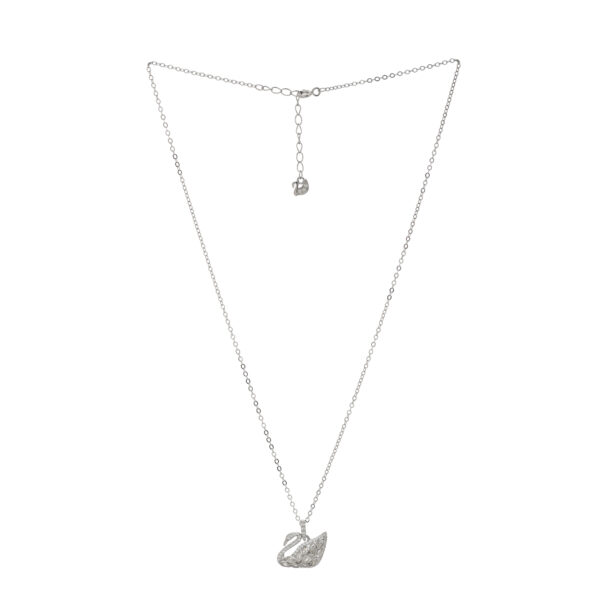 92.5 Sterling Silver Elegant Swan Pendant Necklace - Image 2