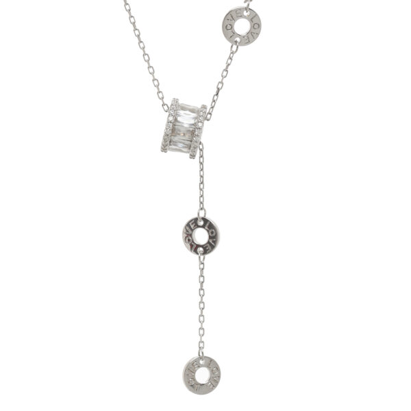 92.5 Sterling Silver Love Harmony Lariat Necklace
