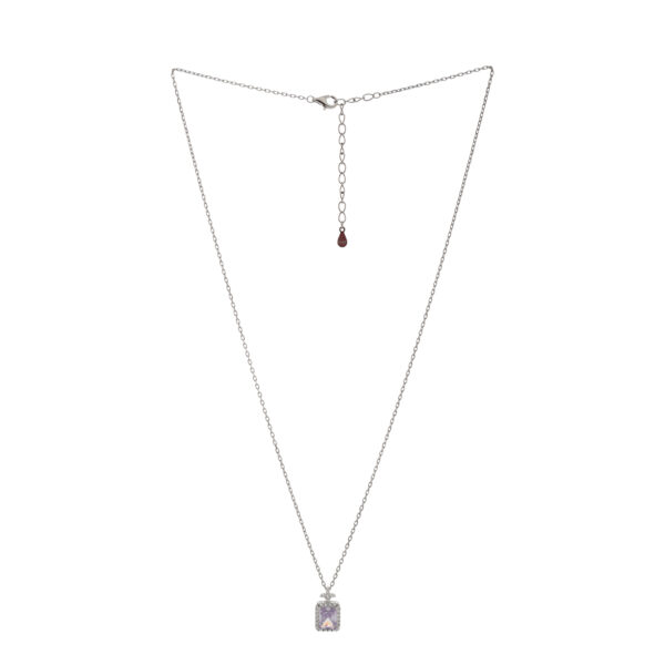 92.5 Sterling Silver Amethyst Radiance Pendant Necklace - Image 2