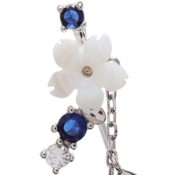 92.5 Sterling Silver Midnight Blossom Dangle Earrings - Image 2