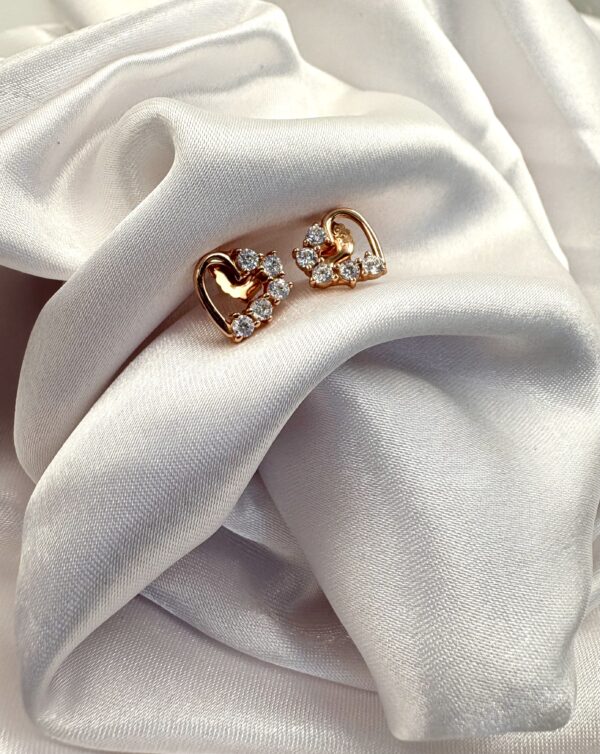 92.5 Sterling Silver Radiant Heart Stud Earrings - Image 2