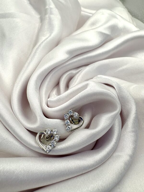 92.5 Sterling Silver Radiant Heart Stud Earrings