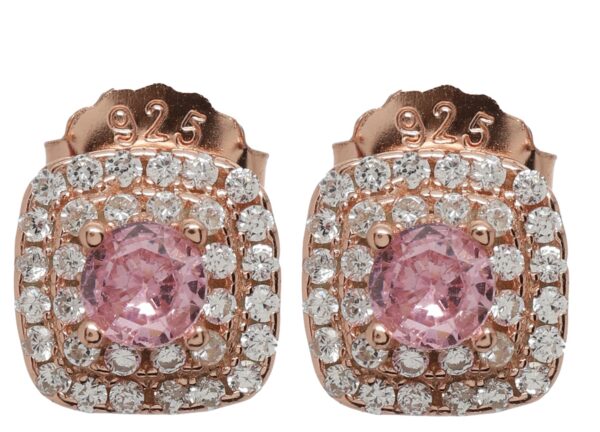 92.5 Sterling Silver Blush Elegance Stud Earrings