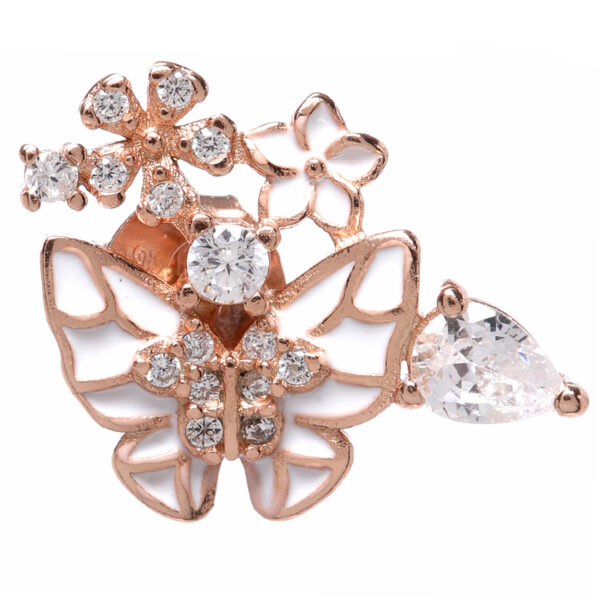 92.5 Sterling Silver Enchanted Butterfly Stud Earrings - Image 2