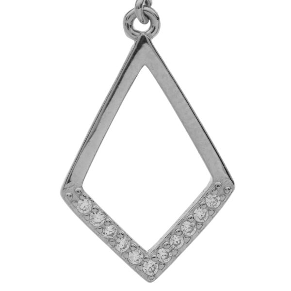 92.5 Sterling Silver Geometric Elegance Drop Earrings - Image 3
