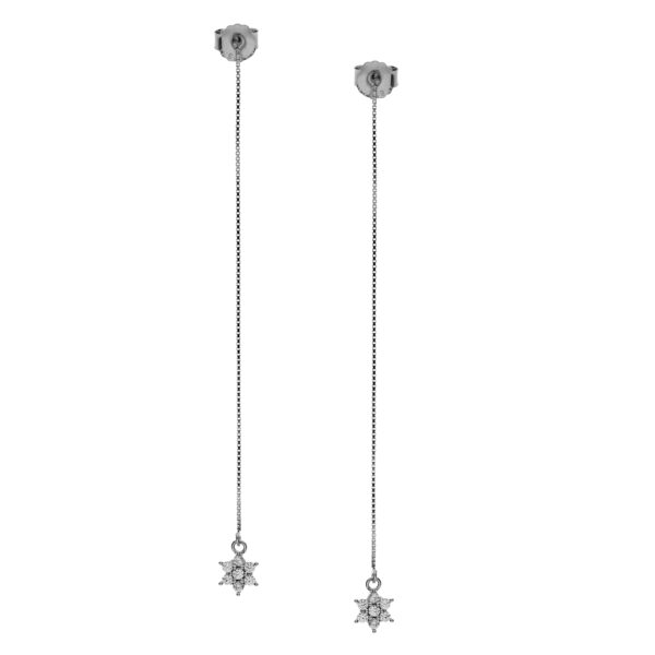92.5 Sterling Silver Starry Drop Earrings