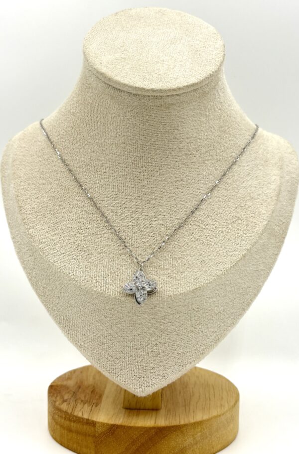 92.5 Sterling Silver Twilight Bloom Rotating Pendant Necklace