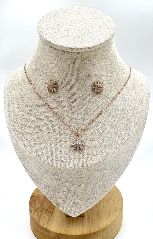 92.5 Sterling Silver Celestial Radiance Necklace & Stud Earrings Set