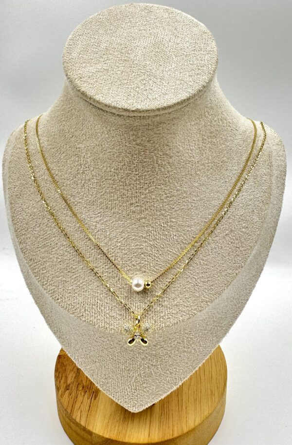 92.5 Sterling silver Serenity Bloom Dual Chain Necklace