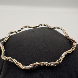 92.5 Sterling Silver Dual-Tone Twisted Bracelet