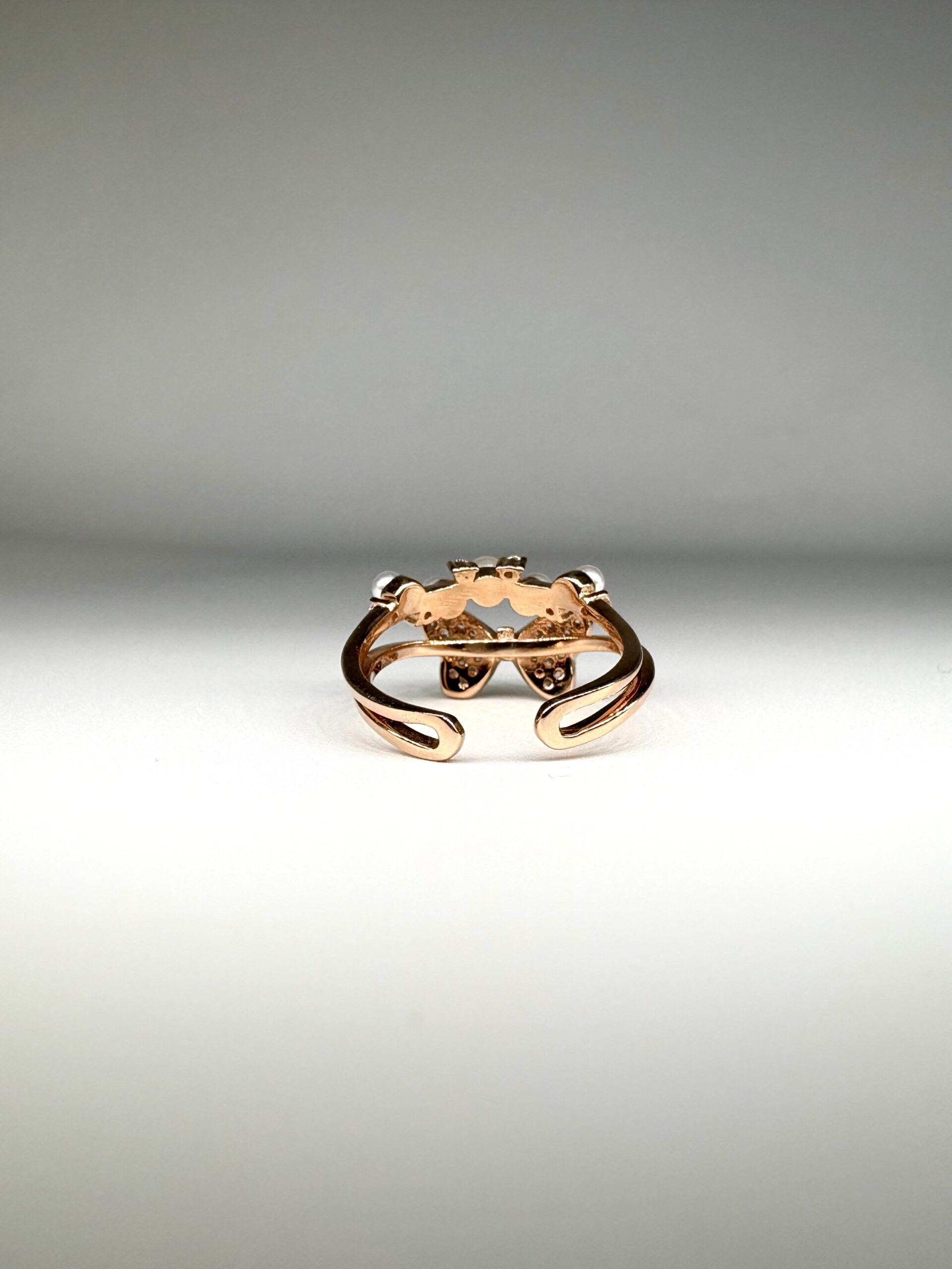 Pearl Butterfly Ring – 92.5 Sterling Silver Size 7 (Adjustable upto 2 sizes) - Image 3