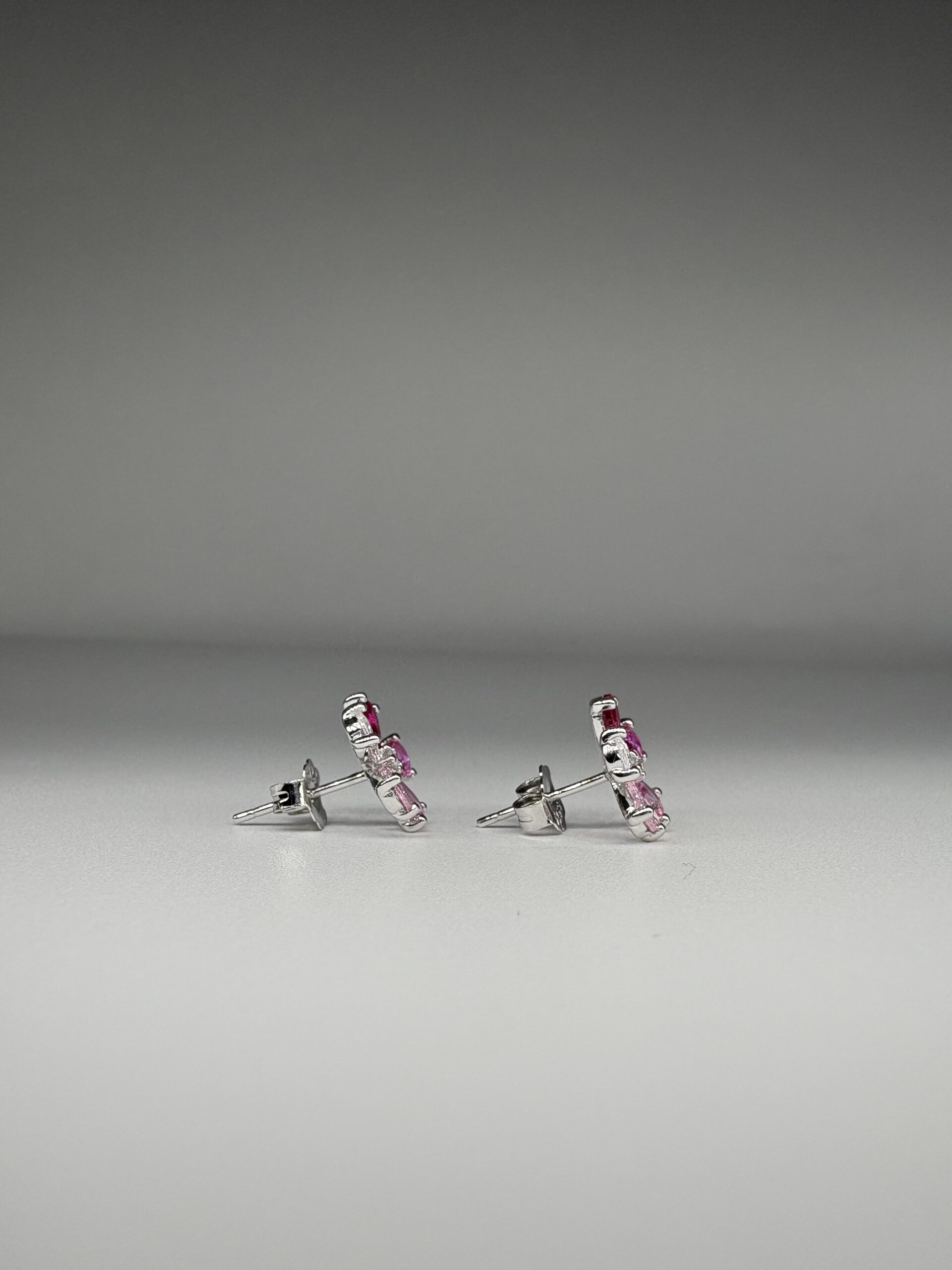 92.5 Sterling Silver Pink Blossom Tops - Image 2