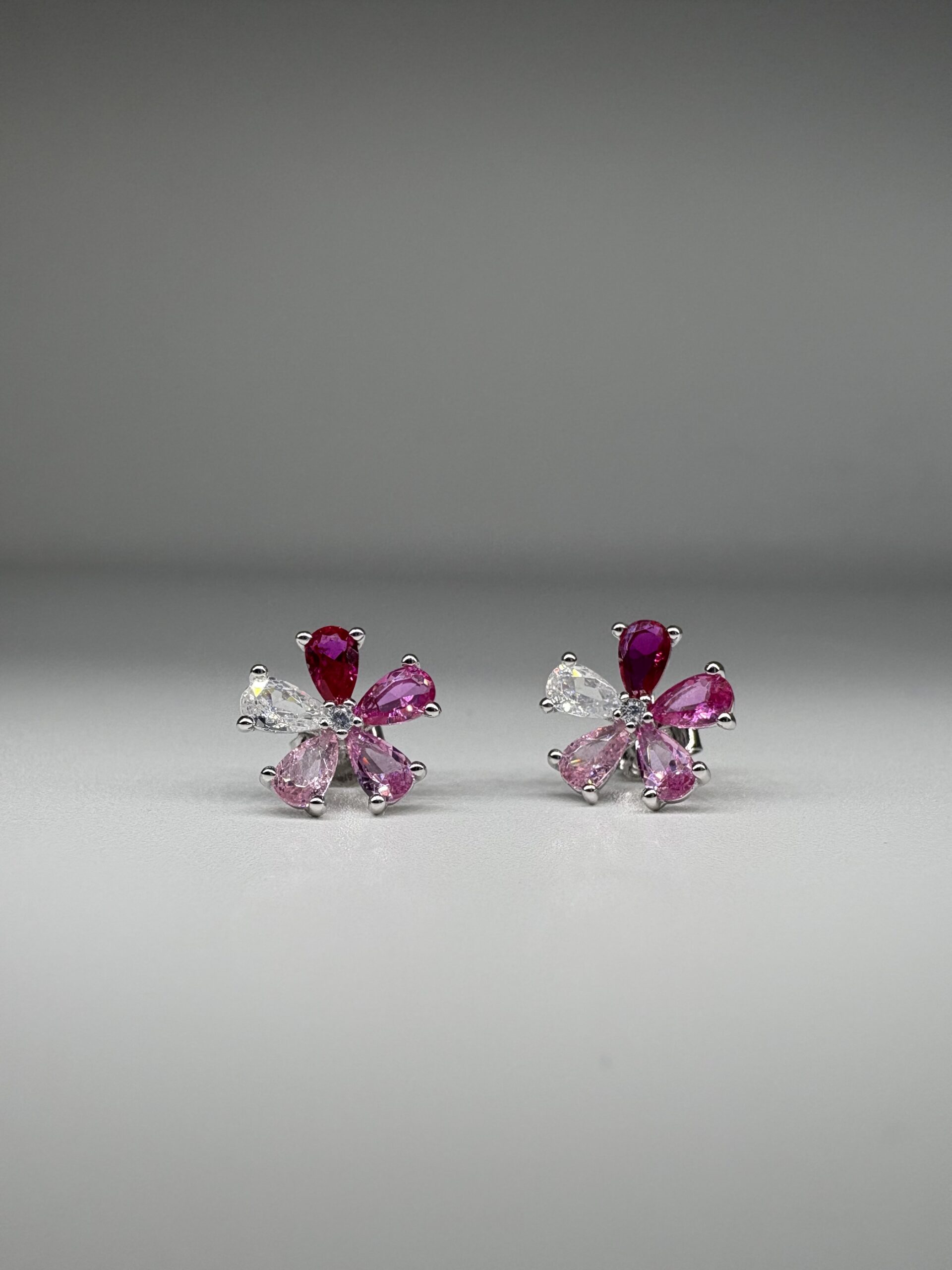 92.5 Sterling Silver Pink Blossom Tops