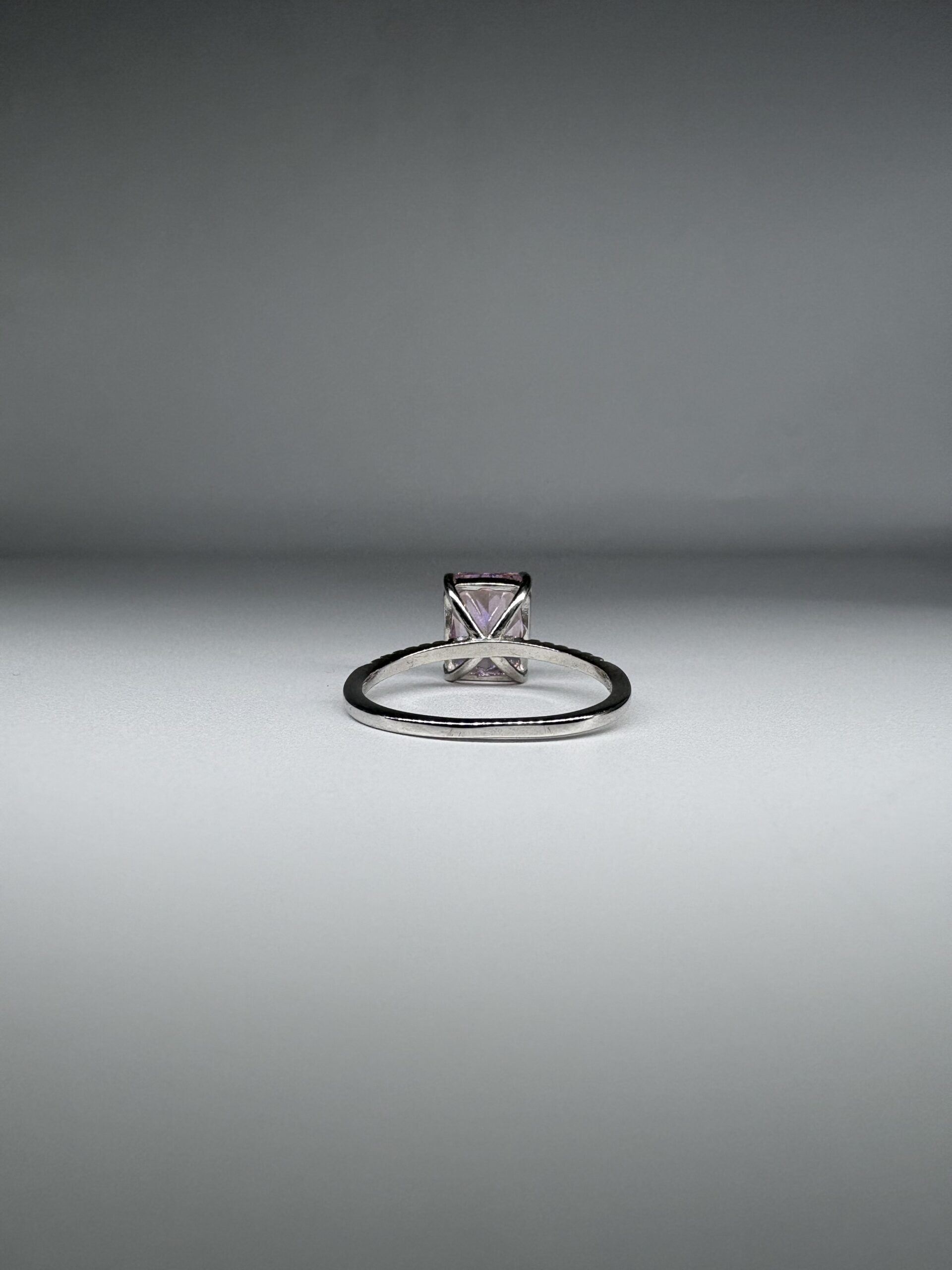 92.5 Sterling Silver Pink Radiance Cushion CZ Ring - Image 2