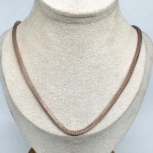 92.5 Sterling Silver Rose Gold Mesh Chain