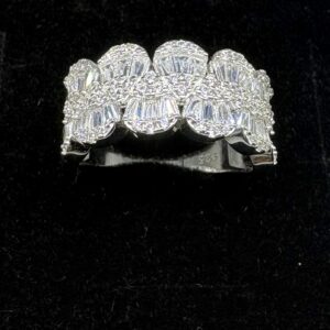 92.5 Sterling Silver Luxe Baguette CZ Band Ring